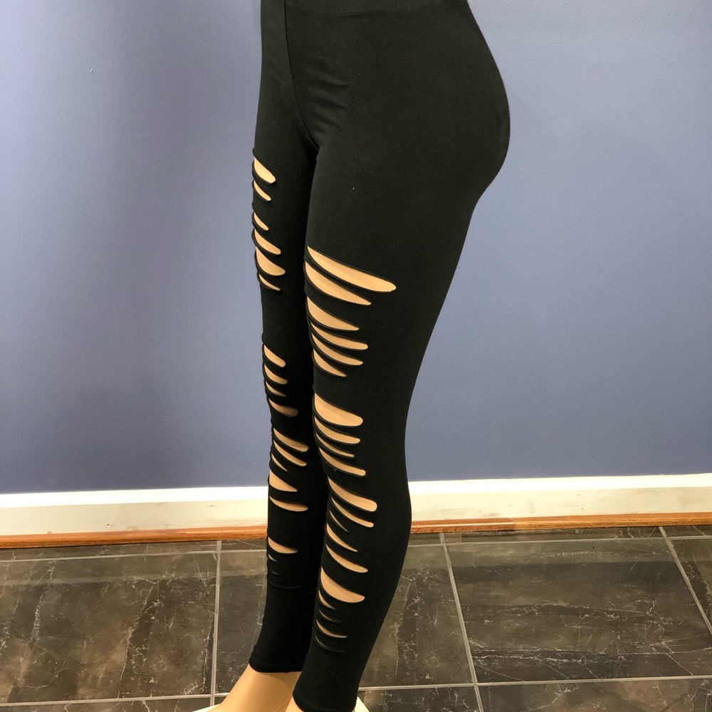 Fashion Nova Black Cut Out Leggings - Picture 6 of 8